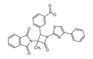 N-[3-methyl-2-(3-nitro-phenyl)-4-oxo-1-(4-phenyl-thiazol-2-yl)-azetidin-3-yl]-phthalimide_67947-95-9