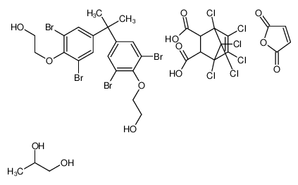 2-[2,6-dibromo-4-[2-[3,5-dibromo-4-(2-hydroxyethoxy)phenyl]propan-2-yl]phenoxy]ethanol,furan-2,5-dione,1,2,3,4,7,7-hexachlorobicyclo[2.2.1]hept-2-ene-5,6-dicarboxylic acid,propane-1,2-diol_67953-49-5