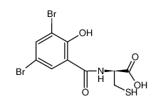 (S)-2-(3,5-Dibromo-2-hydroxy-benzoylamino)-3-mercapto-propionic acid_67967-03-7