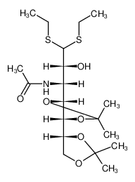 N-[(1R,2R)-3,3-Bis-ethylsulfanyl-2-hydroxy-1-((4S,5R,4'R)-2,2,2',2'-tetramethyl-[4,4']bi[[1,3]dioxolanyl]-5-yl)-propyl]-acetamide_67974-33-8