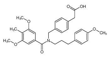 2-(4-((3,5-dimethoxy-N-(3-(4-methoxyphenyl)propyl)-4-methylbenzamido)methyl)phenyl)acetic acid_679790-53-5