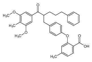 2-(4-(2-(3,5-dimethoxy-4-methylbenzoyl)-5-phenylpentyl)phenoxy)-4-methylbenzoic acid_679792-79-1