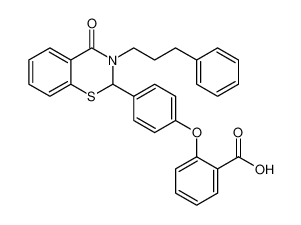 2-(4-(4-oxo-3-(3-phenylpropyl)-3,4-dihydro-2H-benzo[e][1,3]thiazin-2-yl)phenoxy)benzoic acid_679793-54-5