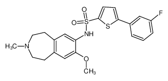 5-(3-fluorophenyl)-thiophene-2-sulphonic acid (8-metoxy-3-methyl-2,3,4,5-tetrahydro-1H-benzo[d]azepin-7-yl) amide_679796-07-7