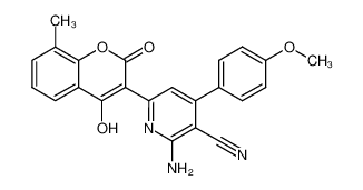 2-Amino-6-(4-hydroxy-8-methyl-2-oxo-2H-chromen-3-yl)-4-(4-methoxy-phenyl)-nicotinonitrile_679838-49-4