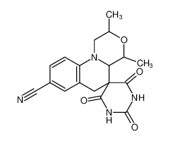 Spiro[[1,4]oxazino[4,3-a]quinoline-5(6H),5'(2'H)-pyrimidine]-8-carbonitrile, 1,1',2,3',4,4',4a,6'-octahydro-2,4-dimethyl-2',4',6'-trioxo-_679840-36-9