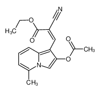 ethyl (Z)-3-(2-acetyloxy-5-methylindolizin-1-yl)-2-cyanoprop-2-enoate_67988-54-9
