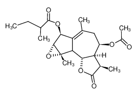 2-Methyl-butyric acid (3R,3aR,4R,7S,7aR,8aS,8cS)-4-acetoxy-3,6,8a-trimethyl-2-oxo-2,3,3a,4,5,7,7a,8a,8b,8c-decahydro-1,8-dioxa-cyclopenta[h]cyclopropa[a]azulen-7-yl ester_67991-76-8