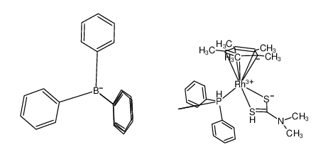 (dimethyldithiocarbamato)(η-pentamethylcyclopentadienyl)(triphenylphosphine)rhodium(III) tetraphenylborate_67993-92-4