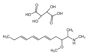 ((4E,6E,8E)-2-Methoxy-1-methyl-undeca-4,6,8-trienyl)-methyl-amine; compound with 2,3-dihydroxy-succinic acid_67999-46-6