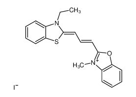 2-[3-(3-ethyl-3H-benzothiazol-2-ylidene)prop-1-enyl]-3-methylbenzoxazolium iodide_68006-79-1