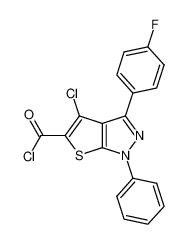 4-Chloro-3-(4-fluoro-phenyl)-1-phenyl-1H-thieno[2,3-c]pyrazole-5-carbonyl chloride_680190-68-5
