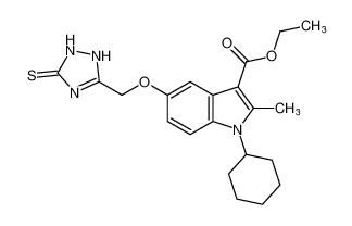 ethyl 1-cyclohexyl-2-methyl-5-((5-thioxo-2,5-dihydro-1H-1,2,4-triazol-3-yl)methoxy)-1H-indole-3-carboxylate_680210-09-7