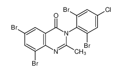 6,8-dibromo-3-(2,6-dibromo-4-chlorophenyl)-2-methylquinazolin-4(3H)-one_680224-40-2