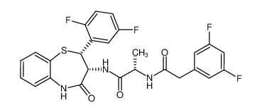N2-[(3,5-difluoro-phenyl)acetyl]-N1-[(2R,3R)-2-(2,5-difluoro-phenyl)-4-oxo-2,3,4,5-tetrahydro-1,5-benzothiazepin-3-yl]-L-alaninamide_680227-90-1