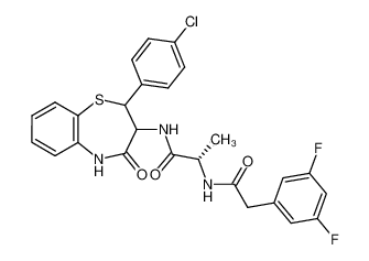 N1-[2-(4-chlorophenyl)-4-oxo-2,3,4,5-tetrahydro-1,5-benzothiazepin-3-yl]-N2-[(3,5-difluoro-phenyl)acetyl]-L-alaninamide_680228-00-6