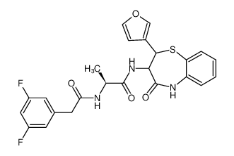 (2S)-2-(2-(3,5-difluorophenyl)acetamido)-N-(2-(furan-3-yl)-4-oxo-2,3,4,5-tetrahydrobenzo[b][1,4]thiazepin-3-yl)propanamide_680228-90-4