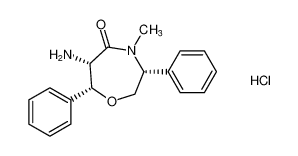 (3R,6S,7R)-6-amino-4-methyl-3,7-diphenyl-1,4-oxazepan-5-one hydrochloride_680230-93-7