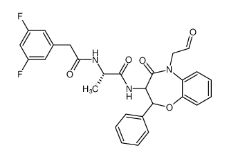 (2S)-2-(2-(3,5-difluorophenyl)acetamido)-N-(4-oxo-5-(2-oxoethyl)-2-phenyl-2,3,4,5-tetrahydrobenzo[b][1,4]oxazepin-3-yl)propanamide_680231-45-2