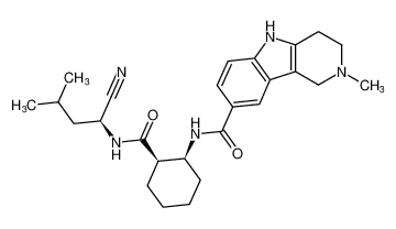 N-((1S,2R)-2-(((S)-1-cyano-3-methylbutyl)carbamoyl)cyclohexyl)-2-methyl-2,3,4,5-tetrahydro-1H-pyrido[4,3-b]indole-8-carboxamide_680568-81-4