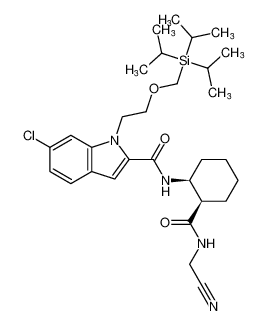 1H-Indole-2-carboxamide,6-chloro-N-[(1S,2R)-2-[[(cyanomethyl)amino]carbonyl]cyclohexyl]-1-[2-[[tris(1-methylethyl)silyl]methoxy]ethyl]-_680569-77-1