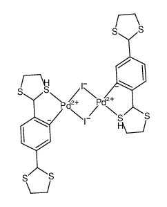 [Pd(κ2-C,S-C6H3((CHSCH2CH2S))2-2,5)(μ-I)]2_680580-55-6
