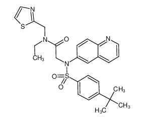 2-[(4-tert-butyl-benzenesulfonyl)-quinolin-6-yl-amino]-N-ethyl-N-thiazole-2-ylmethyl-acetamide_680589-63-3