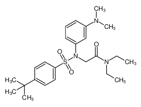 2-((4-(tert-butyl)-N-(3-(dimethylamino)phenyl)phenyl)sulfonamido)-N,N-diethylacetamide_680589-67-7