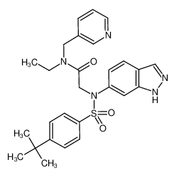 2-[(4-tert-butyl-benzenesulfonyl)-(1H-indazol-6-yl)-amino]-N-ethyl-N-pyridin-3-ylmethyl-acetamide_680589-91-7