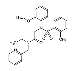 N-ethyl-2-[(2-methoxy-phenyl)-(toluene-2-sulfonyl)-amino]-N-pyridin-2-ylmethyl-acetamide_680590-35-6