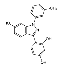 4-[6-hydroxy-1-(3-methylphenyl)-1H-indazol-3-yl]benzene-1,3-diol_680610-98-4