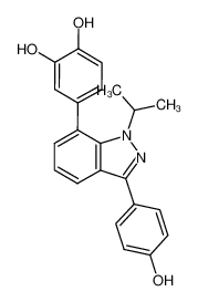 4-[3-(4-hydroxyphenyl)-1-isopropyl-1H-indazol-7-yl]benzene-1,2-diol_680614-02-2