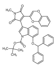 tert-Butyl 7-(benzhydryloxy)-3-[4-(1,4-benzodioxin-2-yl)-1-methyl-2,5-dioxo-2,5-dihydro-1H-pyrrol-3-yl]-1H-indole-1-carboxylate_680993-41-3