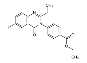 4-(2-ethyl-6-iodo-4-oxo-4H-quinazolin-3-yl)-benzoic acid ethyl ester_68100-71-0