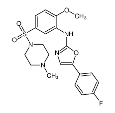 5-(4-fluorophenyl)-N-(2-methoxy-5-((4-methylpiperazin-1-yl)sulfonyl)phenyl)oxazol-2-amine_681003-15-6