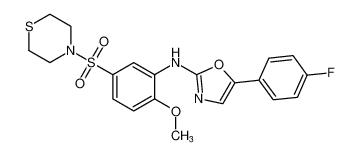 5-(4-fluorophenyl)-N-(2-methoxy-5-(thiomorpholinosulfonyl)phenyl)oxazol-2-amine_681003-16-7