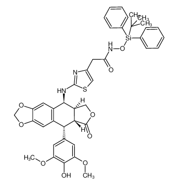 4'-O-demethyl-4β-[4'-((O-tert-butyldiphenylsilylhydroxyl)-N-acetyl)-2'-thiazolylamino]-4-desoxypodophyllotoxin_681138-08-9