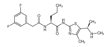 (S)-2-(2-(3,5-difluorophenyl)acetamido)-N-(4-methyl-5-((R)-1-(methylamino)ethyl)thiazol-2-yl)pentanamide_681139-79-7