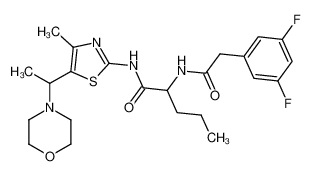 2-[2-(3,5-difluoro-phenyl)-acetylamino]-pentanoic acid [4-methyl-5-(1-morpholin-4-yl-ethyl)-thiazol-2-yl]-amide_681142-36-9
