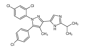 5-(4-chlorophenyl)-1-(2,4-dichlorophenyl)-3-(2-isopropyl-3H-imidazol-4-yl)-4-methyl-1H-pyrazole_681179-06-6