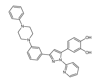 4-(3-(3-(4-phenylpiperazin-1-yl)phenyl)-1-(pyridin-2-yl)-1H-pyrazol-5-yl)benzene-1,2-diol_681232-37-1