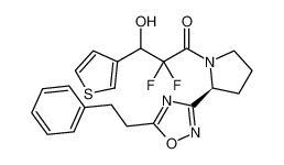 2,2-difluoro-3-hydroxy-1-((S)-2-(5-phenethyl-1,2,4-oxadiazol-3-yl)pyrrolidin-1-yl)-3-(thiophen-3-yl)propan-1-one_681238-97-1