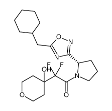 (S)-1-(2-(5-(cyclohexylmethyl)-1,2,4-oxadiazol-3-yl)pyrrolidin-1-yl)-2,2-difluoro-2-(4-hydroxytetrahydro-2H-pyran-4-yl)ethan-1-one_681239-53-2