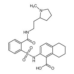 2-((2-((2-(1-methylpyrrolidin-2-yl)ethyl)carbamoyl)phenyl)sulfonamido)-5,6,7,8-tetrahydronaphthalene-1-carboxylic acid_681244-81-5