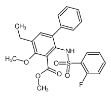 methyl 5-ethyl-2-{[(2-fluorophenyl)sulfonyl]amino}-4-methoxy-1,1'-biphenyl-3-carboxylate_681247-53-0