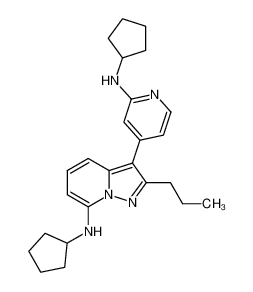 N-cyclopentyl-3-[2-(cyclopentylamino)pyridin-4-yl]-2-propylpyrazolo[1,5-a]pyridin-7-amine_681261-90-5