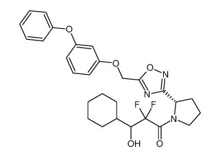 3-cyclohexyl-2,2-difluoro-3-hydroxy-1-((S)-2-(5-((3-phenoxyphenoxy)methyl)-1,2,4-oxadiazol-3-yl)pyrrolidin-1-yl)propan-1-one_681262-64-6