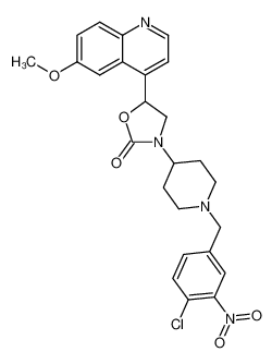 3-(1-(4-chloro-3-nitrobenzyl)piperidin-4-yl)-5-(6-methoxyquinolin-4-yl)oxazolidin-2-one_681277-88-3