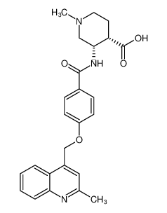 4-Piperidinecarboxylic acid,1-methyl-3-[[4-[(2-methyl-4-quinolinyl)methoxy]benzoyl]amino]-, (3S,4S)-_681285-33-6
