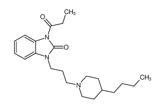 1-(3-(4-butylpiperidin-1-yl)propyl)-3-propionyl-1,3-dihydro-2H-benzo[d]imidazol-2-one_681286-48-6